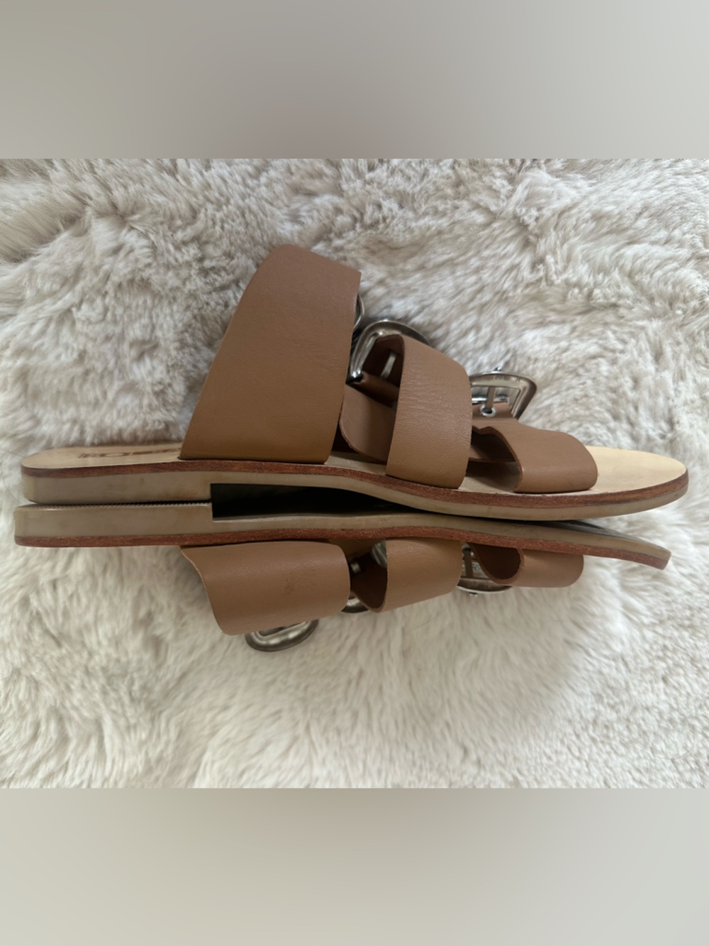 Sol Sana Leather Buckle Sandals. Size: 37 (6.5-7) - Picture 5 of 8